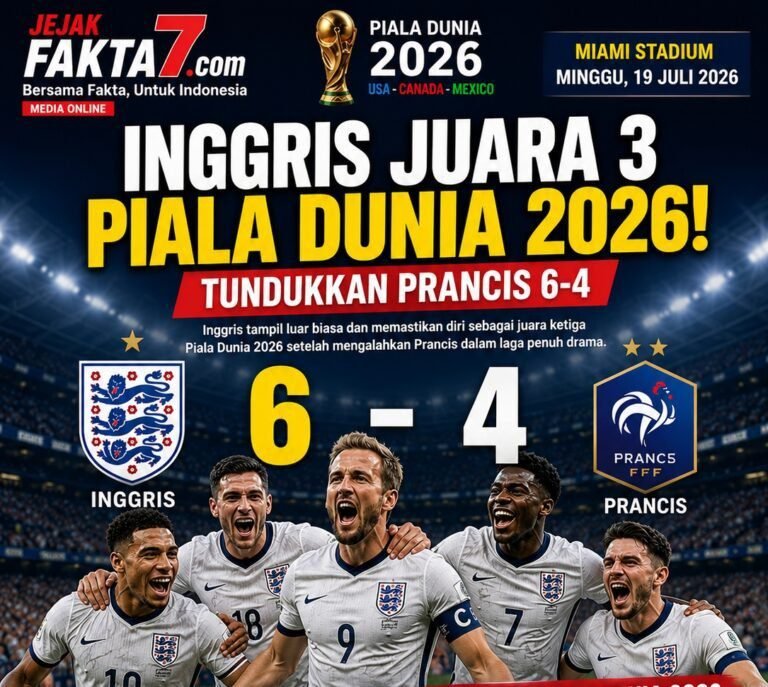 Inggris Rebut Posisi 3 Piala Dunia 2026 Usai Kalahkan Prancis 6-4