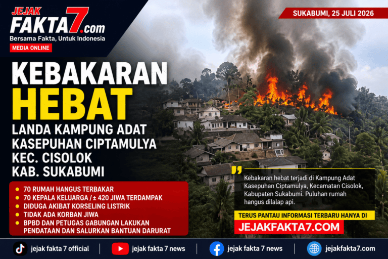 Kebakaran Hebat Landa Kampung Adat Kasepuhan Ciptamulya, Puluhan Rumah Hangus Dilalap Api