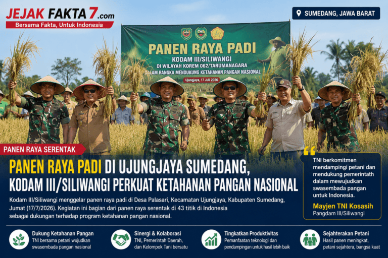 Panen Raya Padi di Ujungjaya Sumedang, Kodam III/Siliwangi Perkuat Ketahanan Pangan Nasional