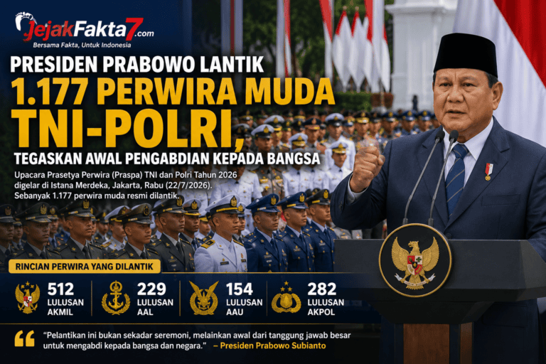 Presiden Prabowo Lantik 1.177 Perwira Muda TNI-Polri, Tegaskan Awal Pengabdian kepada Bangsa