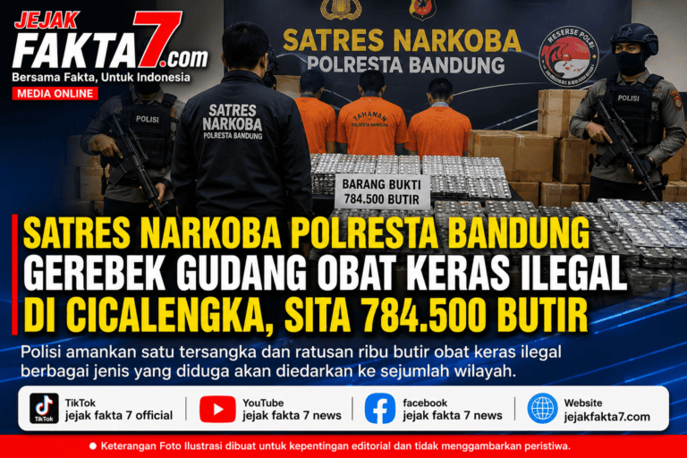 Satres Narkoba Polresta Bandung Gerebek Gudang Obat Keras Ilegal di Cicalengka, Sita 784.500 Butir