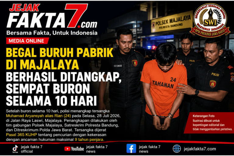 Begal Buruh Pabrik di Majalaya Berhasil Ditangkap, Sempat Buron Selama 10 Hari