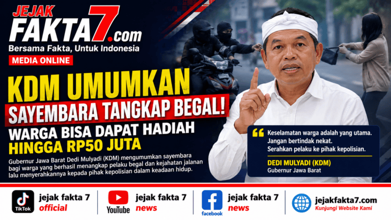 KDM Umumkan Sayembara Tangkap Begal, Hadiah Hingga Rp50 Juta untuk Warga yang Bantu Aparat