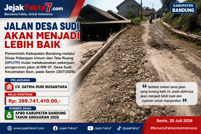 Jalan Desa Sudi Akan Lebih Baik, DPUTR Kabupaten Bandung Laksanakan Pengecoran Jalan di RW 07