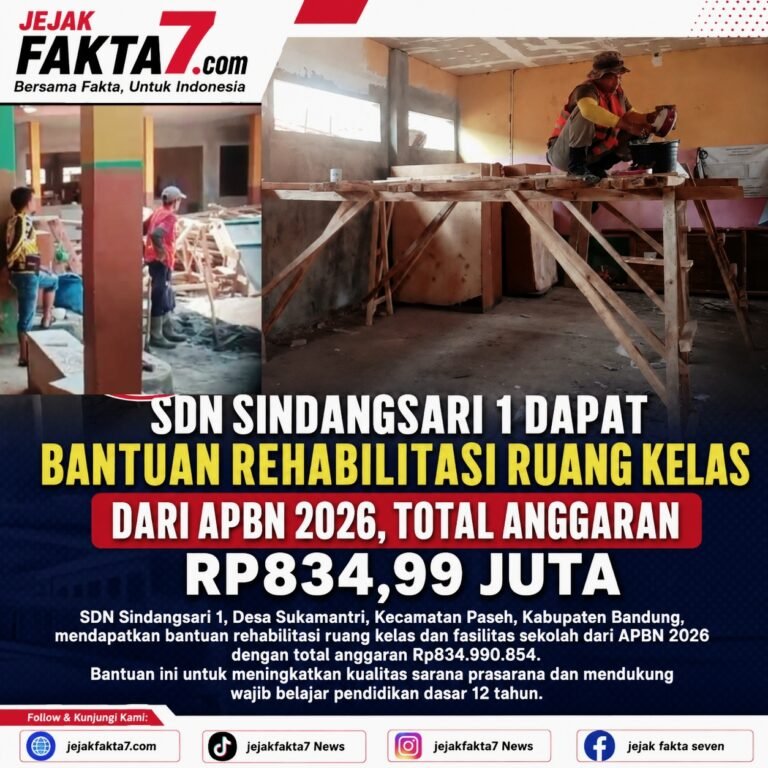 SDN Sindangsari 1 Dapat Bantuan Rehabilitasi Ruang Kelas dari APBN 2026, Total Anggaran Rp834,99 Juta