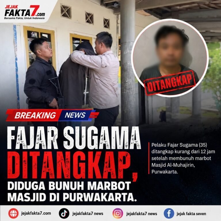 FAJAR SUGAMA DITANGKAP, DIDUGA BUNUH MARBOT MASJID DI PURWAKARTA