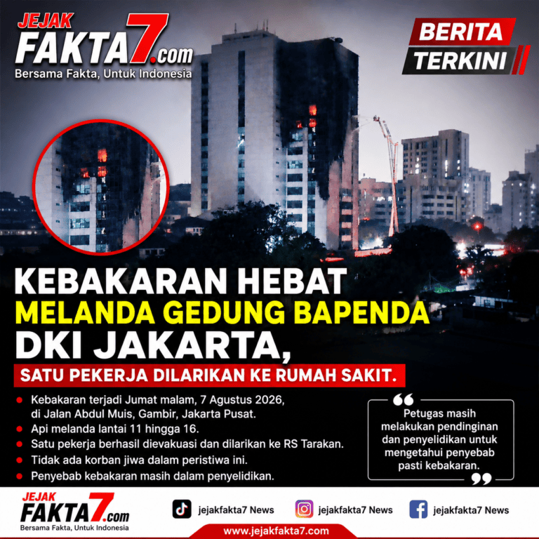 Kebakaran Hebat Melanda Gedung Bapenda DKI Jakarta, Satu Pekerja Dilarikan ke Rumah Sakit