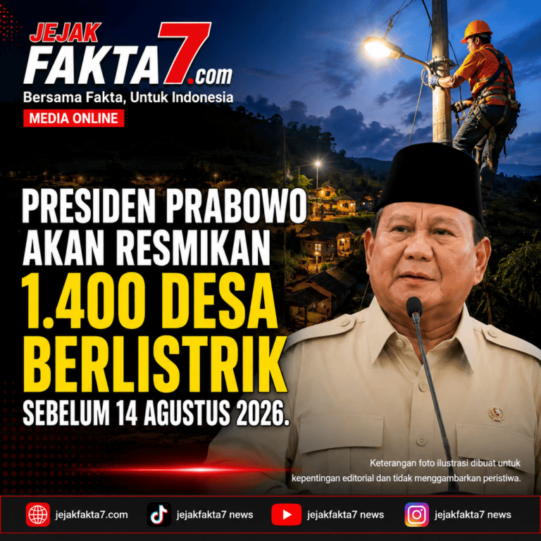 PRESIDEN PRABOWO AKAN RESMIKAN 1.400 DESA BERLISTRIK SEBELUM 14 AGUSTUS 2026