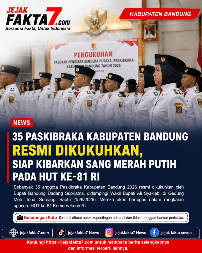35 Paskibraka Kabupaten Bandung Resmi Dikukuhkan, Siap Kibarkan Sang Merah Putih pada HUT ke-81 RI