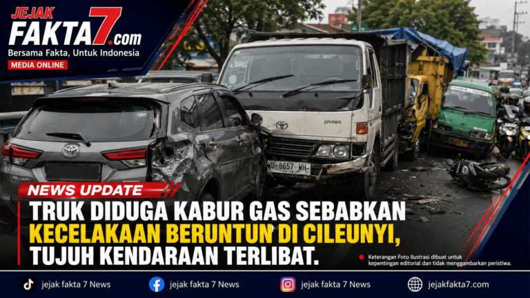 Truk Diduga Kabur Gas Sebabkan Kecelakaan Beruntun di Cileunyi, Tujuh Kendaraan Terlibat