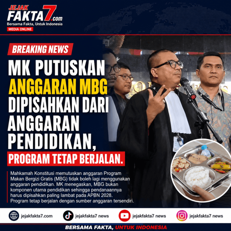 MK Putuskan Anggaran MBG Dipisahkan dari Anggaran Pendidikan, Program Tetap Berjalan