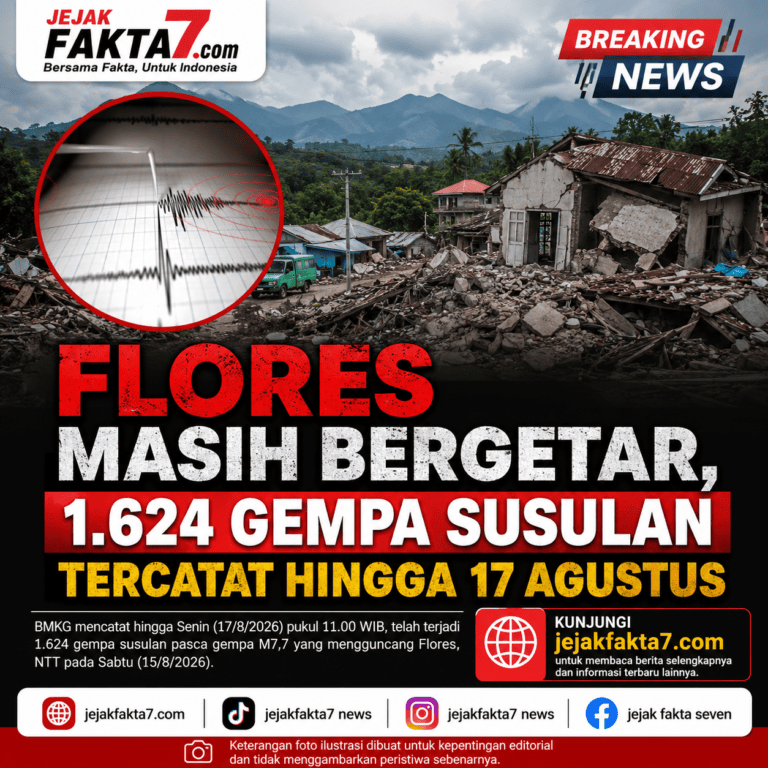 GEMPA M7,7 GUNCANG FLORES NTT, 1.624 GEMPA SUSULAN MASIH TERJADI