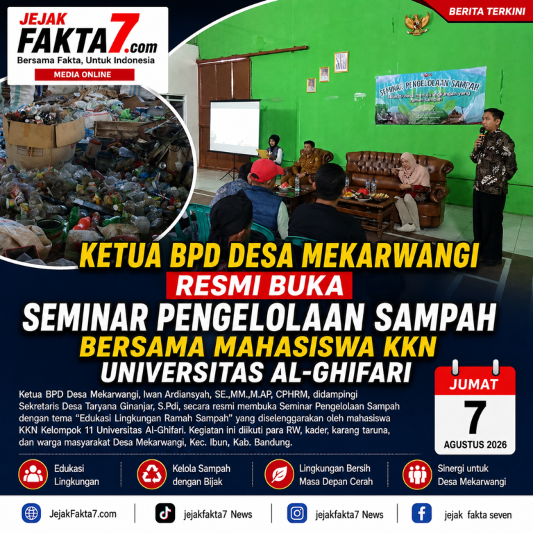 Ketua BPD Desa Mekarwangi Resmi Buka Seminar Pengelolaan Sampah Bersama Mahasiswa KKN Universitas Al-Ghifari