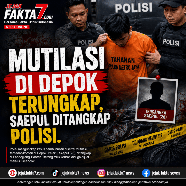 KASUS MUTILASI DI DEPOK TERUNGKAP, SAEPUL DIDUGA BUNUH KORBAN DAN JUAL BARANG MILIKNYA
