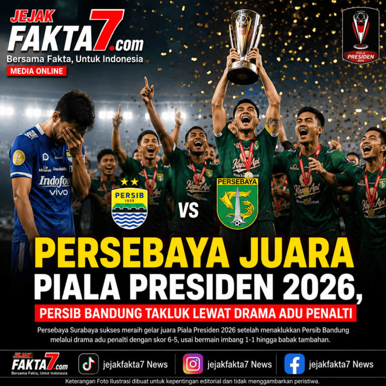 Persebaya Juara Piala Presiden 2026, Persib Bandung Takluk Lewat Drama Adu Penalti