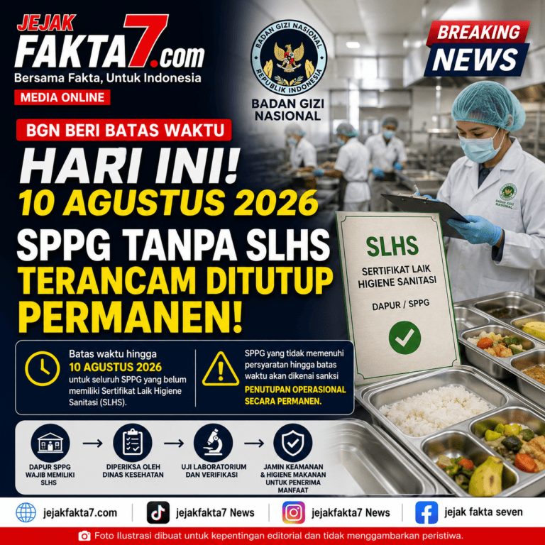 BGN Beri Batas Waktu Hari Ini, SPPG Tanpa SLHS Terancam Ditutup Permanen
