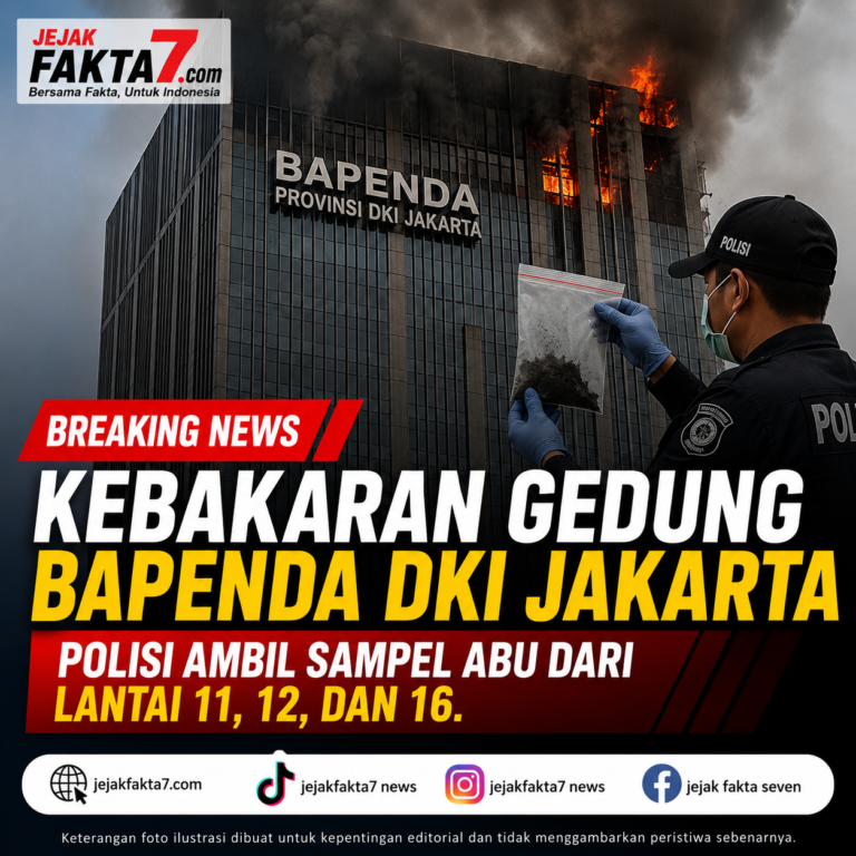 POLISI SELIDIKI KEBAKARAN GEDUNG BAPENDA DKI, SAMPEL ABU DIAMBIL DARI LANTAI 11, 12 DAN 16