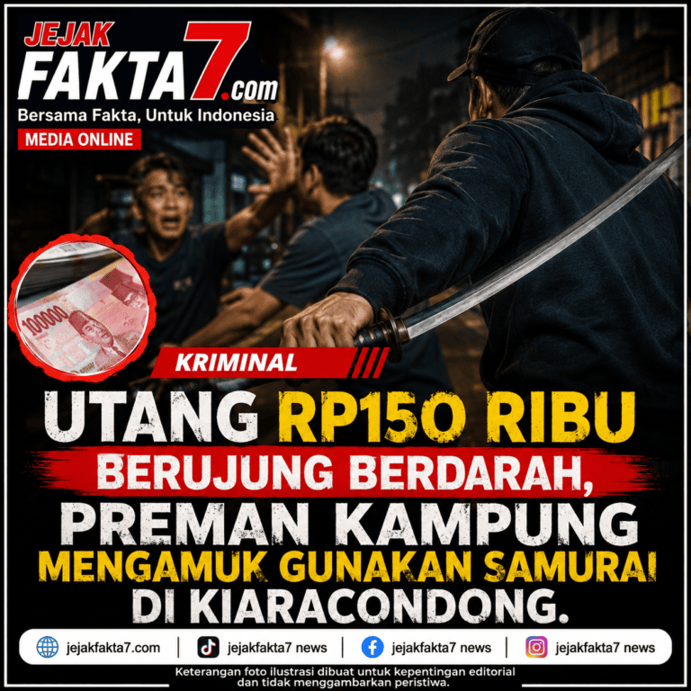 UTANG RP150 RIBU BERUJUNG BERDARAH, PREMAN KAMPUNG MENGAMUK GUNAKAN SAMURAI DI KIARACONDONG