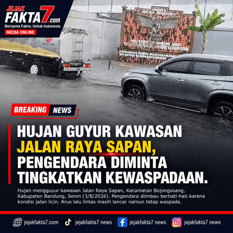 Hujan Guyur Kawasan Jalan Raya Sapan, Pengendara Diminta Tingkatkan Kewaspadaan