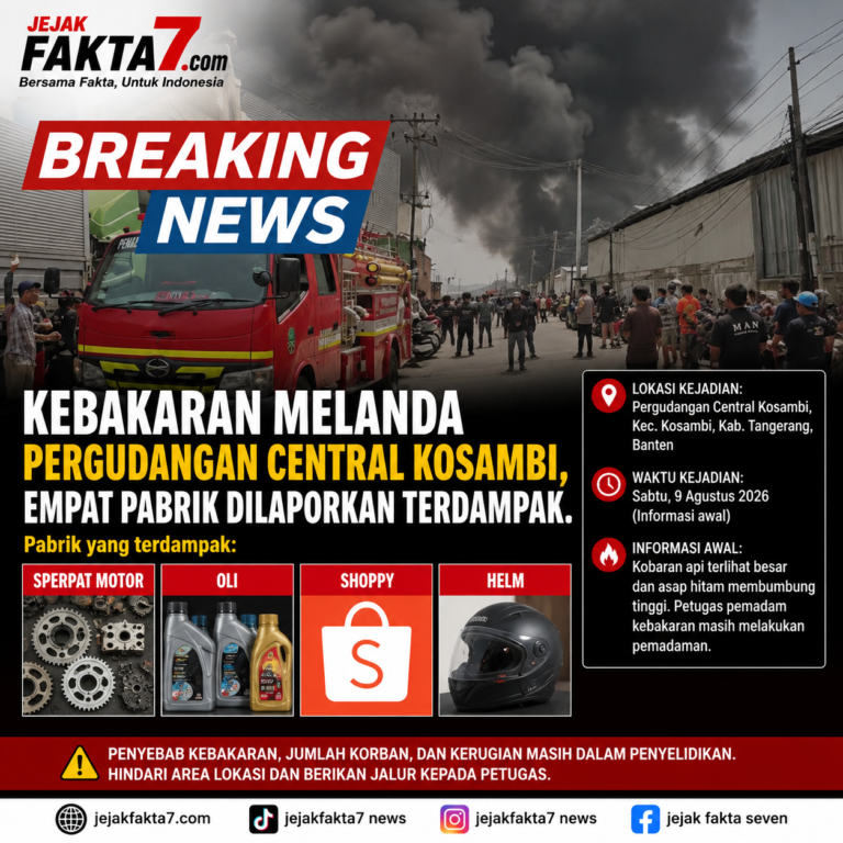 KEBAKARAN MELANDA PERGUDANGAN CENTRAL KOSAMBI, EMPAT PABRIK DILAPORKAN TERDAMPAK