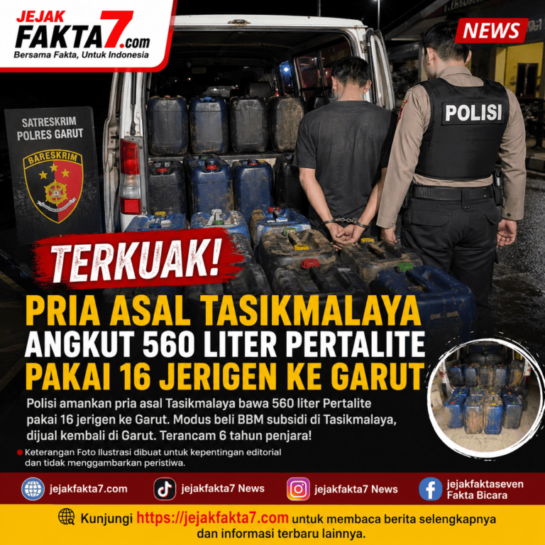 Terkuak! Pria Asal Tasikmalaya Angkut 560 Liter Pertalite Pakai 16 Jerigen ke Garut
