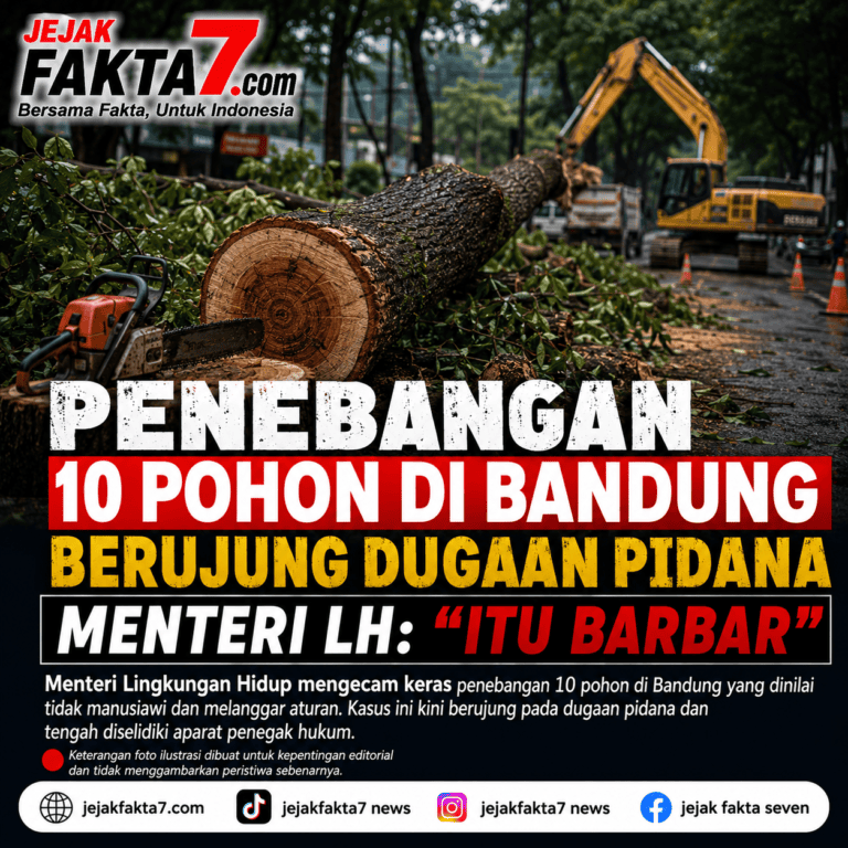 PENEBANGAN 10 POHON DI BANDUNG DISEBUT “BARBAR”, MENTERI LH SIAPKAN LANGKAH HUKUM PIDANA