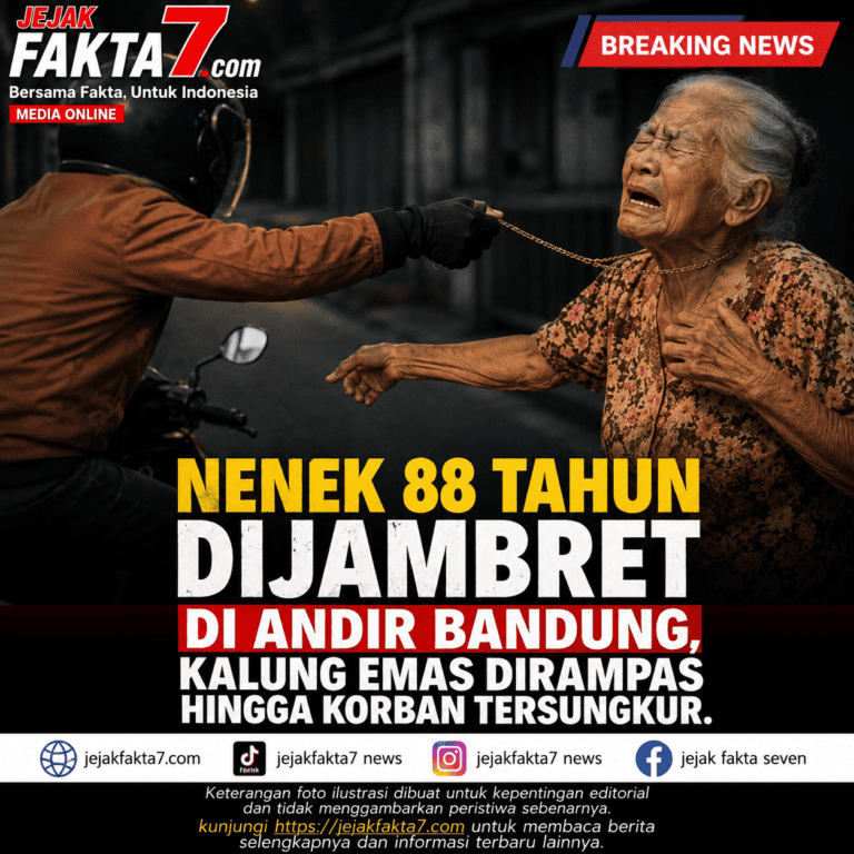 NENEK 88 TAHUN DIJAMBRET DI ANDIR BANDUNG, KALUNG EMAS DIRAMPAS HINGGA KORBAN TERSUNGKUR