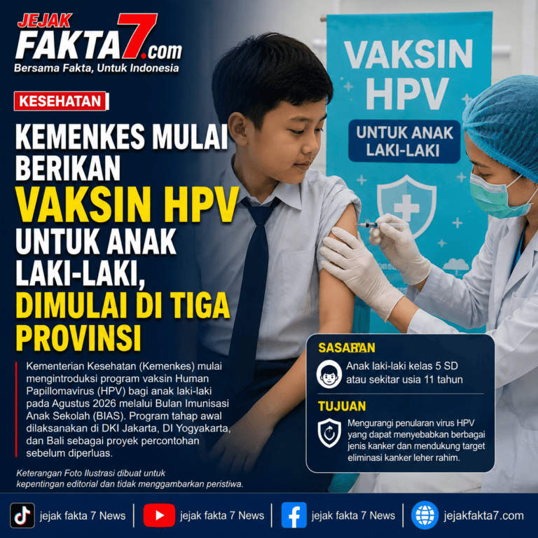Kemenkes Mulai Berikan Vaksin HPV untuk Anak Laki-laki, Dimulai di Tiga Provinsi